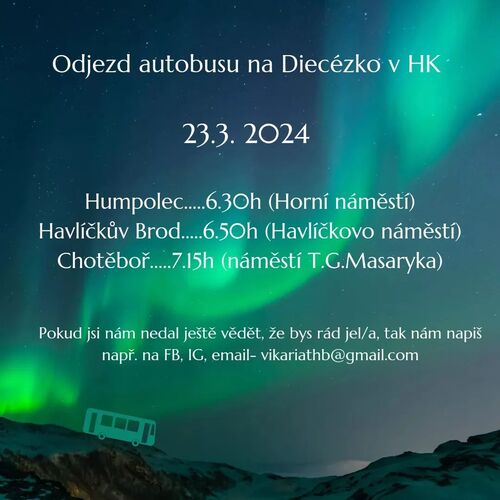 Plakátek s informacemi o společné dopravě.