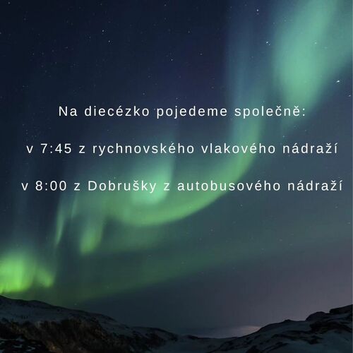 Plakátek s informacemi o společné dopravě.